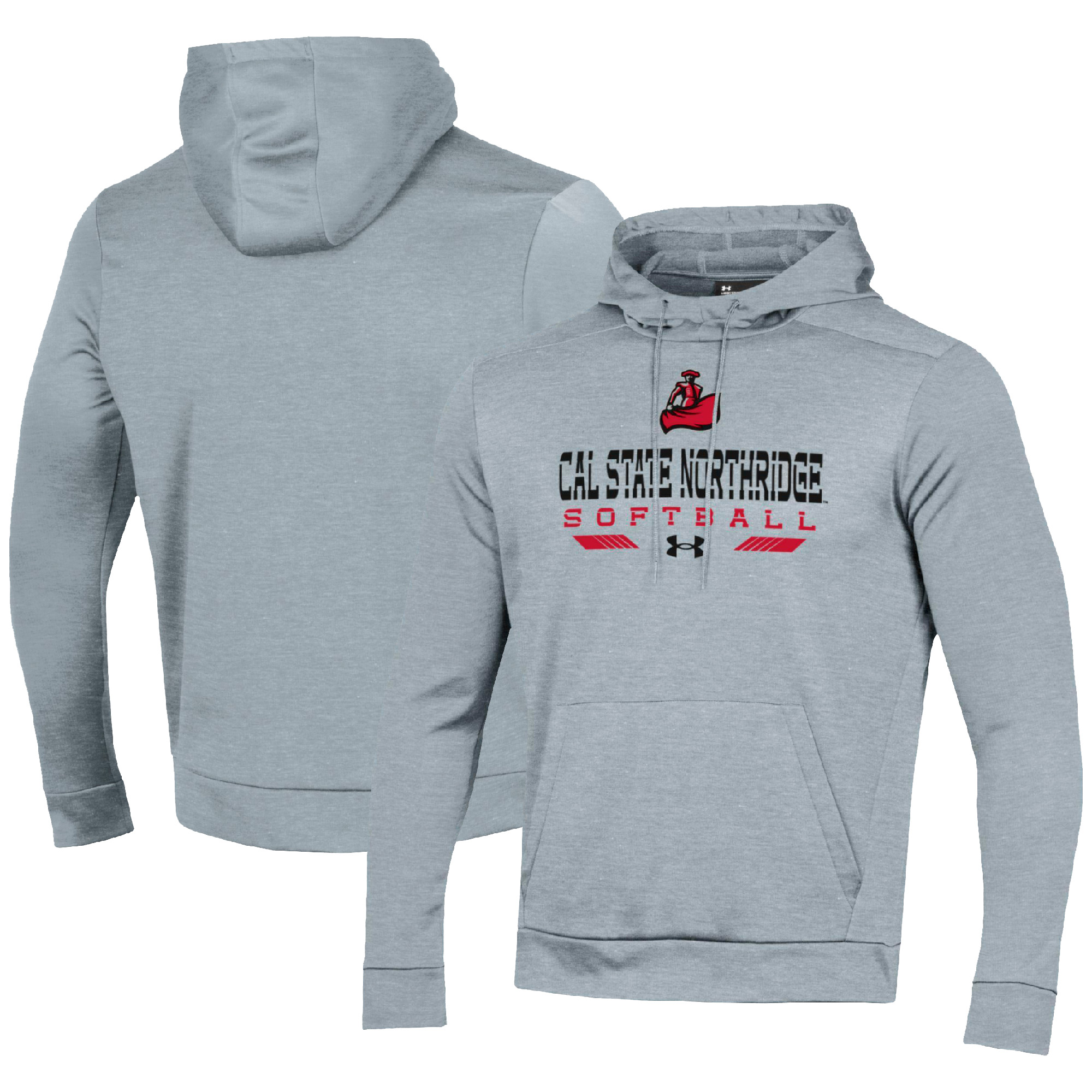 Men's Under Armour Gray Cal State Northridge Matadors Softball Pullover Hoodie - Image 5