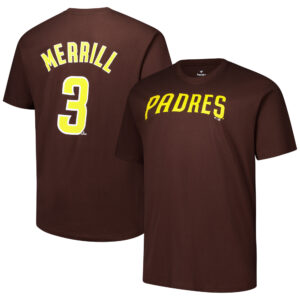 Men's Profile Jackson Merrill Brown San Diego Padres Big & Tall Name & Number T-Shirt