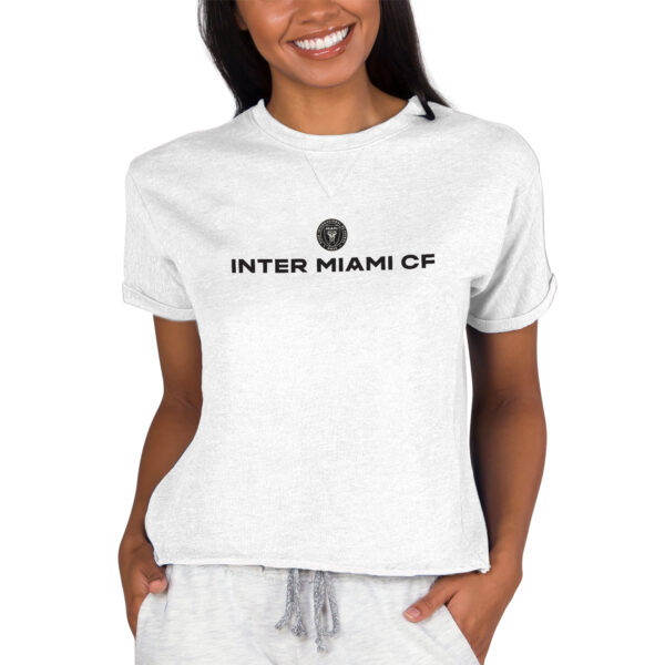 Women's Concepts Sport Oatmeal Inter Miami CF Mainstream Terry T-Shirt