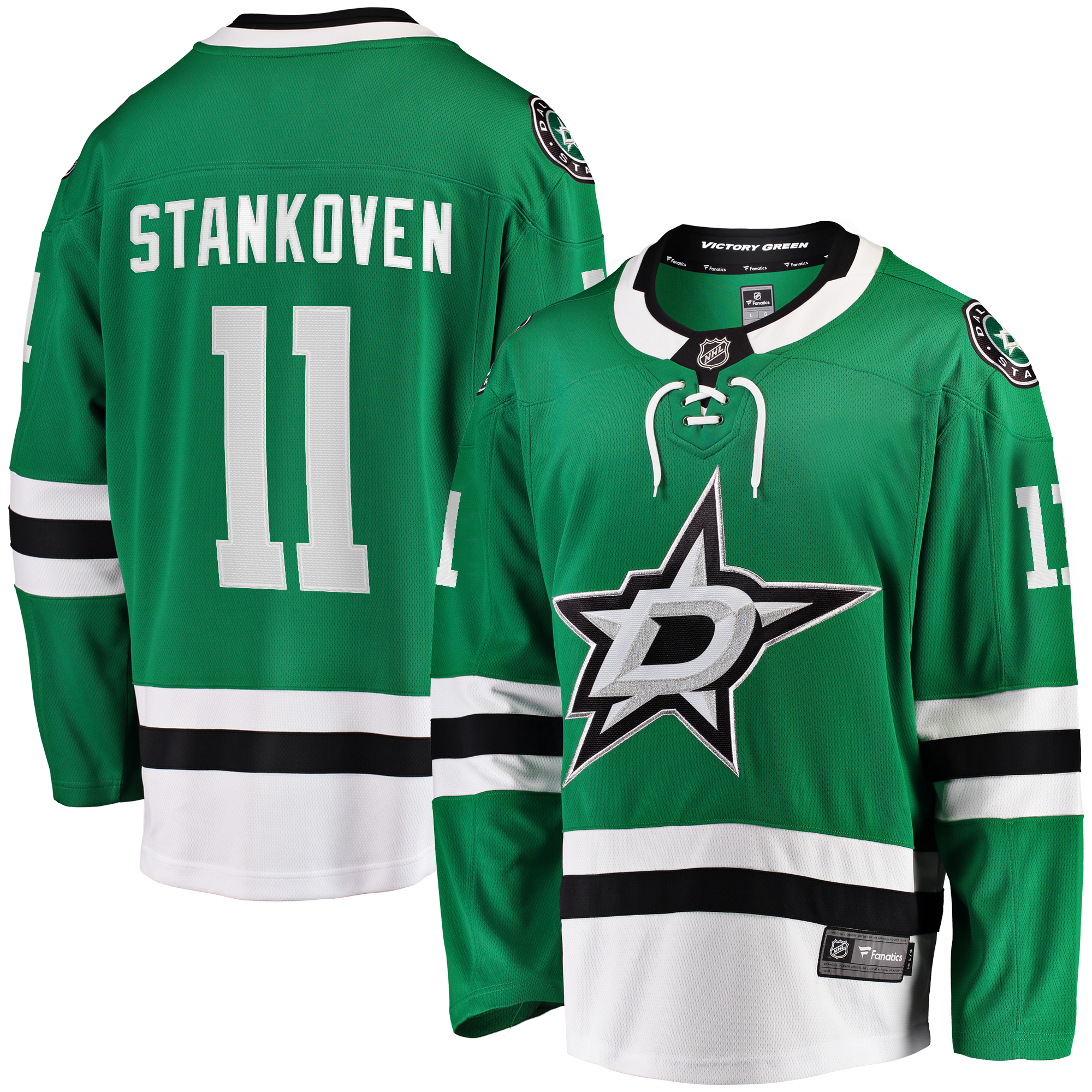Men's Fanatics Logan Stankoven Kelly Green Dallas Stars Premier Breakaway Player Jersey - Image 5