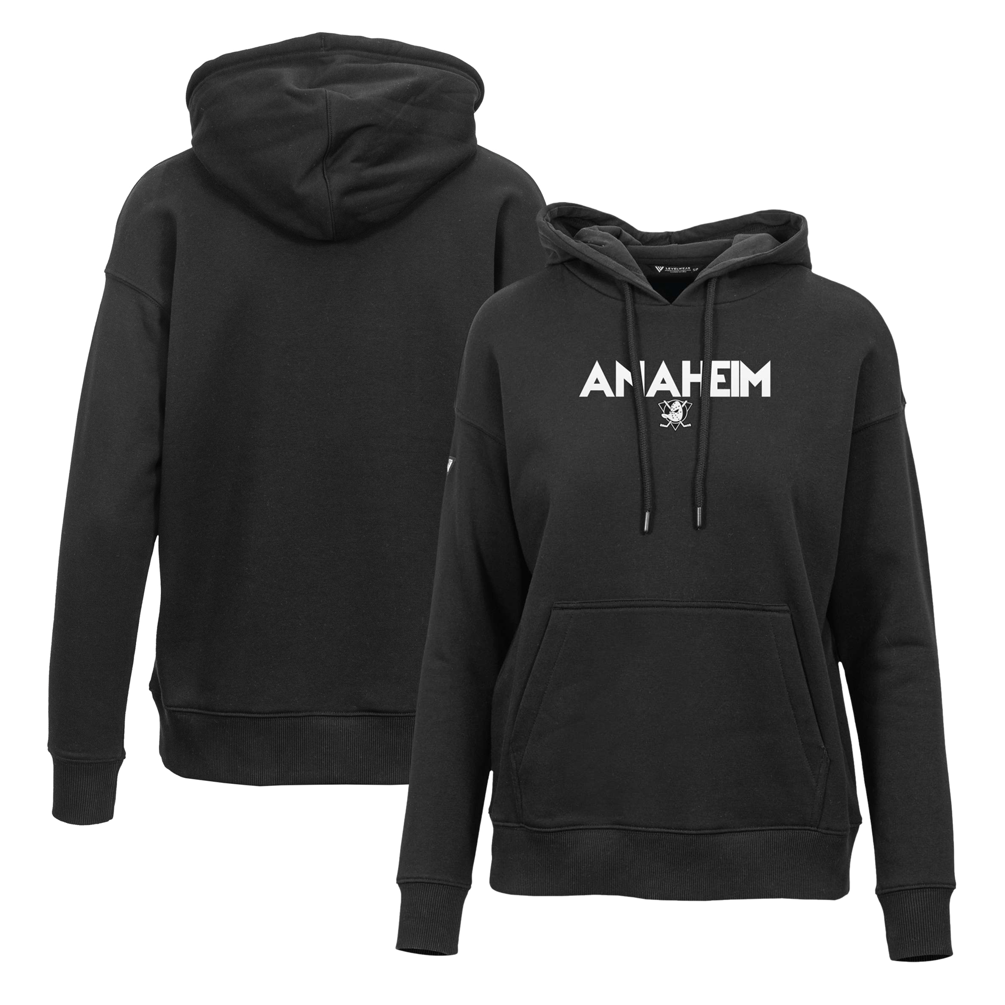 Women's Levelwear Black Anaheim Ducks Adorn City Capsule Pullover Hoodie