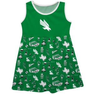 Girls Youth Vive La Fete  Kelly Green North Texas Mean Green Impressions Artwork Tank Top Dress