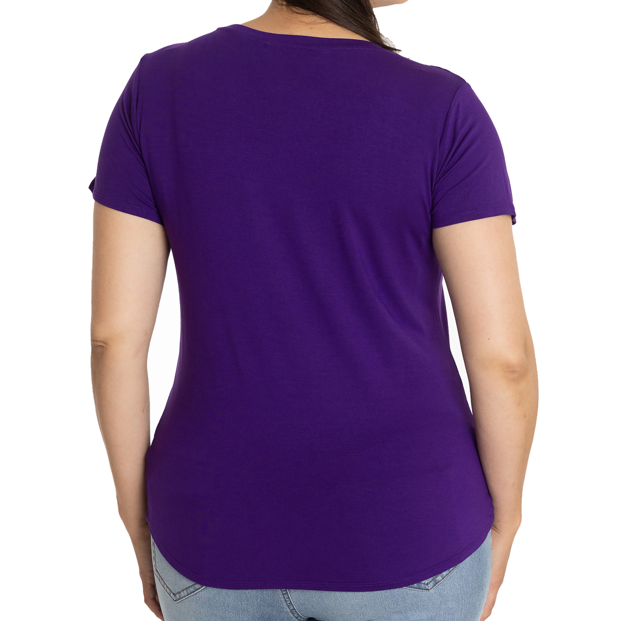 Women's Purple LSU Tigers Scarlet Scoop Neck T-Shirt - Image 5