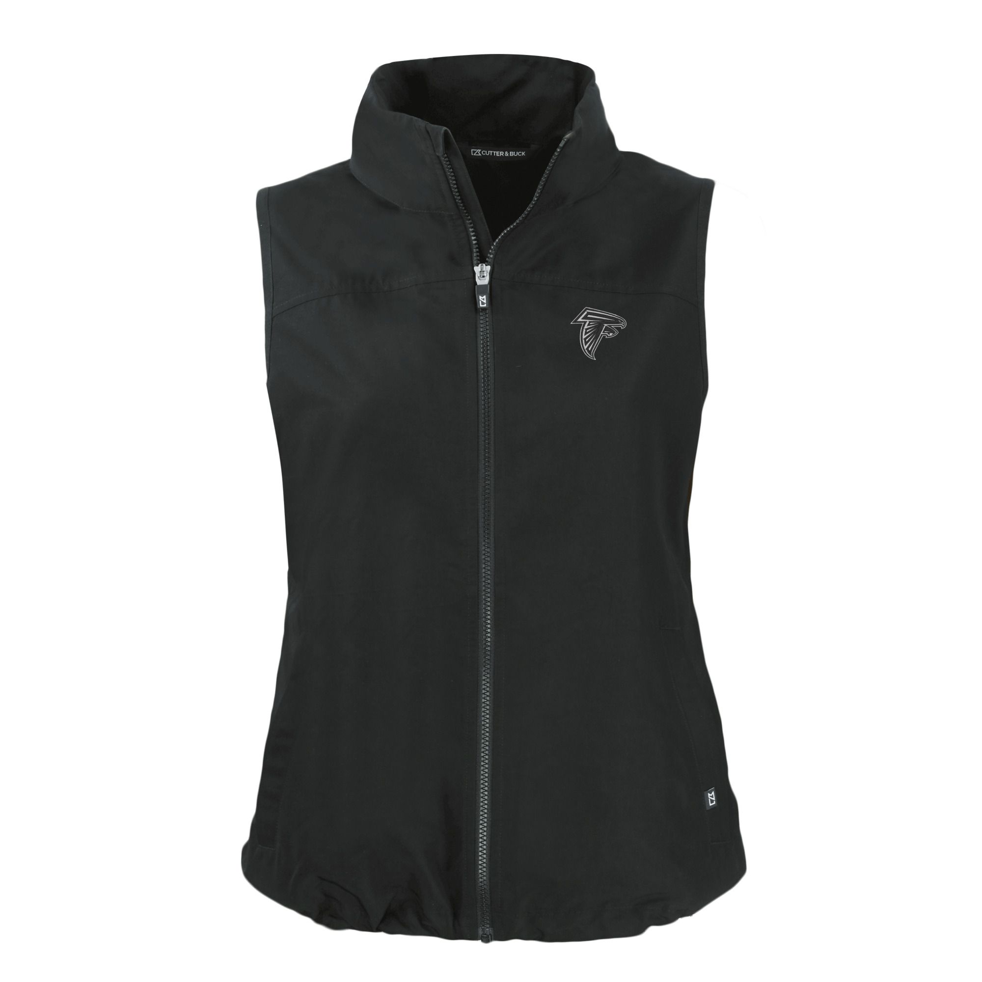 Women's Cutter & Buck Black Atlanta Falcons Charter Eco Recycled Full-Zip Hoodie Vest - Image 3