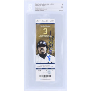 Reggie Jackson New York Yankees Autographed Beckett/Fanatics Witnessed Authenticated Ticket with "HOF 93" Inscription