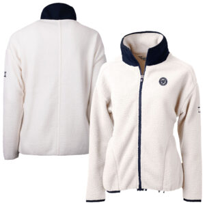 Women's Cutter & Buck White Washington Nationals Cascade Eco Sherpa Fleece Full-Zip Jacket