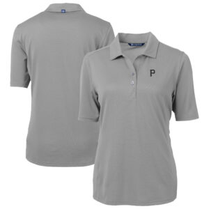 Women's Cutter & Buck Gray Pittsburgh Pirates Virtue Eco Pique Recycled Polo
