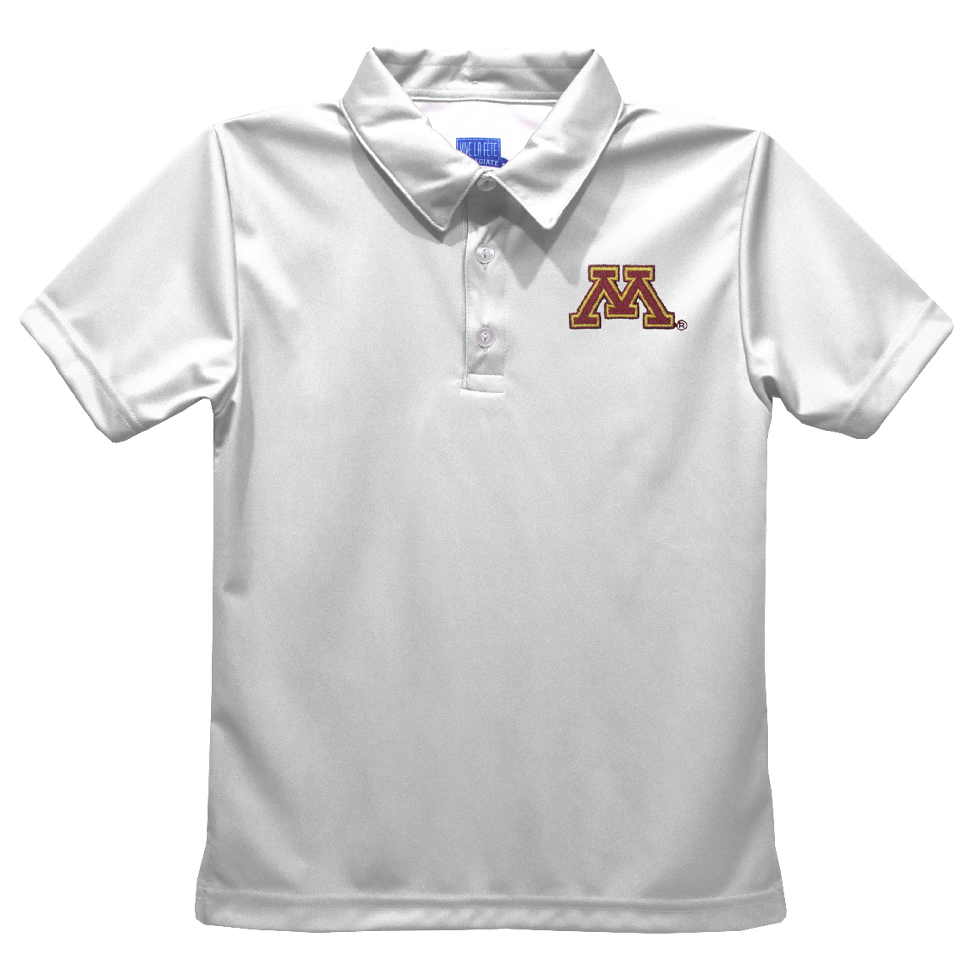 Youth Vive La Fete White Minnesota Golden Gophers Solid Polo