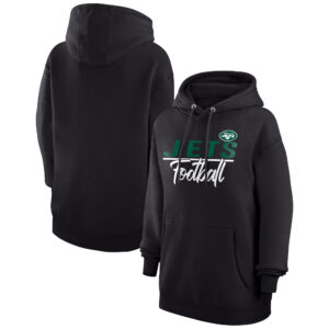 Women's G-III 4Her by Carl Banks Black New York Jets Team Sport Tri-Blend Fleece Pullover Hoodie