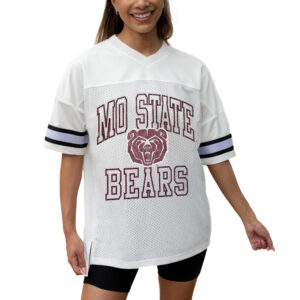 Women's Gameday Couture White Missouri State University Bears Iconic Oversized Fashion Jersey