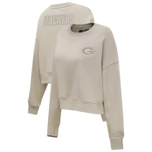 Women's Pro Standard Tan Green Bay Packers Neutral Fleece Pullover Sweatshirt