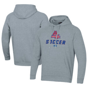 Men's Under Armour Gray American University Eagles Rival Fleece Pullover Hoodie