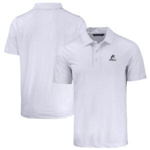 Men's Cutter & Buck White Miami Marlins Big & Tall Prospect Eco DryTec Recycled Polo