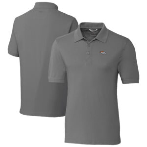Men's Cutter & Buck Gray Denver Broncos Advantage Eco Pique DryTec Tri-Blend Polo