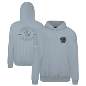 Men's Levelwear Gray Milwaukee Brewers Contact Nightfall Pullover Hoodie