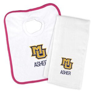 Infant Chad & Jake Marquette Golden Eagles Team Personalized Bib & Burp Cloth Set