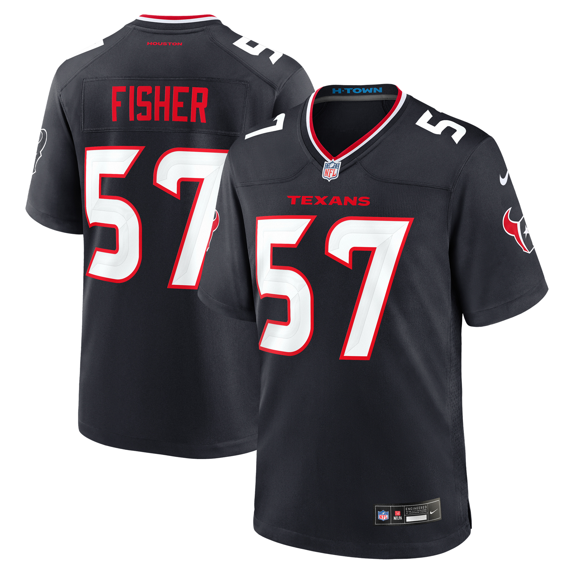 Men's Nike Blake Fisher Navy Houston Texans Team Game Jersey