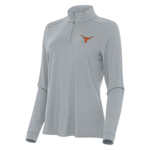 Women's Antigua Gray Texas Longhorns Intent Quarter-Zip Top