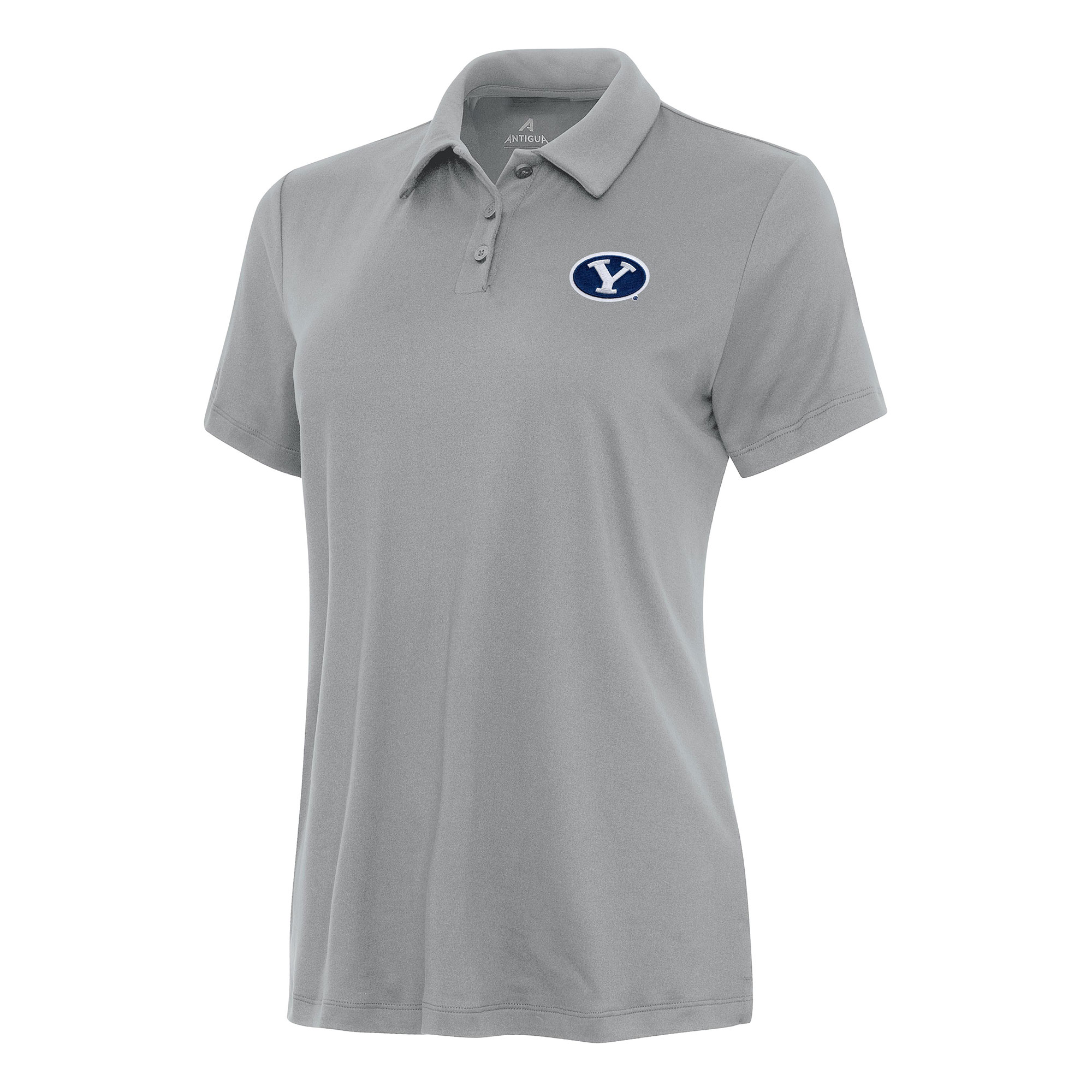 Women's Antigua Gray BYU Cougars Reprocess Polo