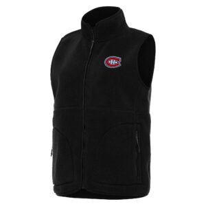 Women's Antigua  Black Montreal Canadiens Nostalgic Full-Zip Vest