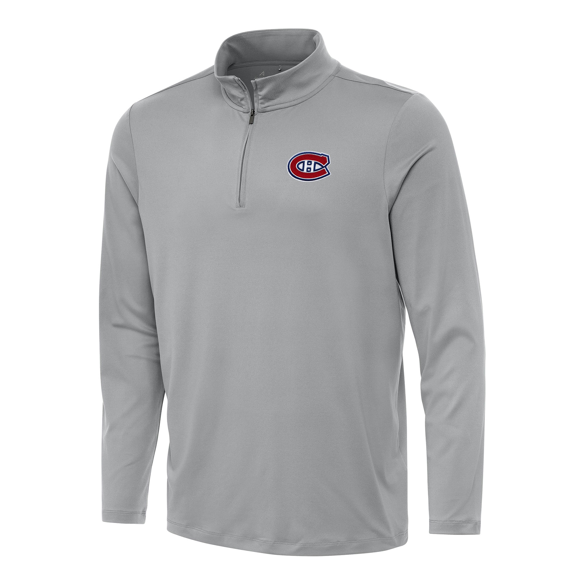 Men's Antigua Gray Montreal Canadiens Reprocess Quarter-Zip Top
