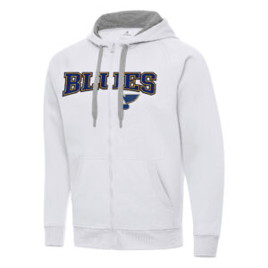 Men's Antigua White St. Louis Blues Big & Tall Victory Full-Zip Hoodie