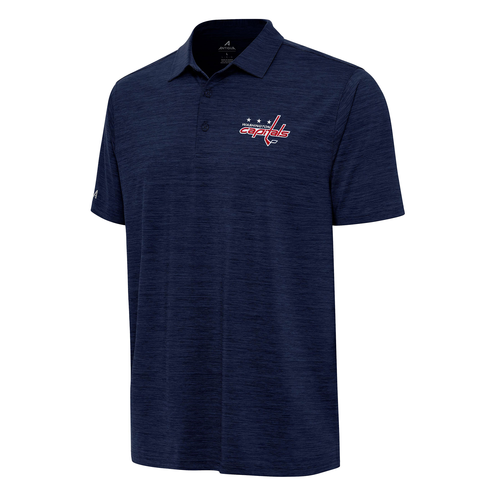 Men's Antigua Heather Navy Washington Capitals Layout Polo