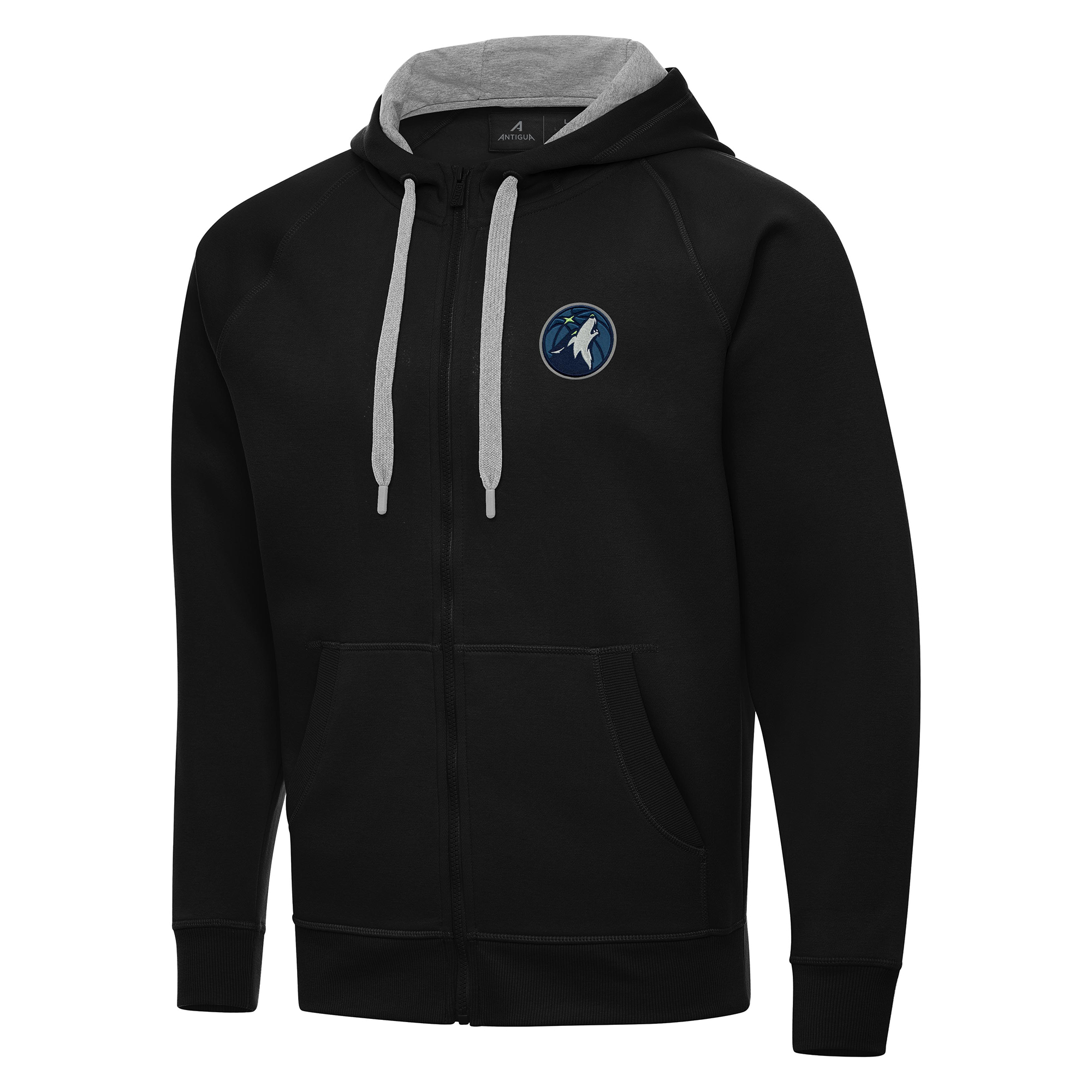Men's Antigua Black Minnesota Timberwolves Big & Tall Victory Full-Zip Hoodie Jacket