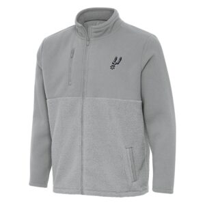 Men's Antigua Gray San Antonio Spurs Daily Fused Full-Zip Jacket