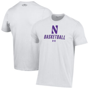 Men's Under Armour  White Northwestern Wildcats Basketball Performance T-Shirt