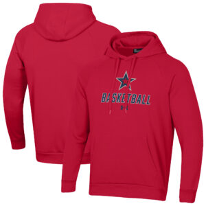 Men's Under Armour Red Robert Morris Colonials Basketball Rival Raglan Fleece Pullover Hoodie