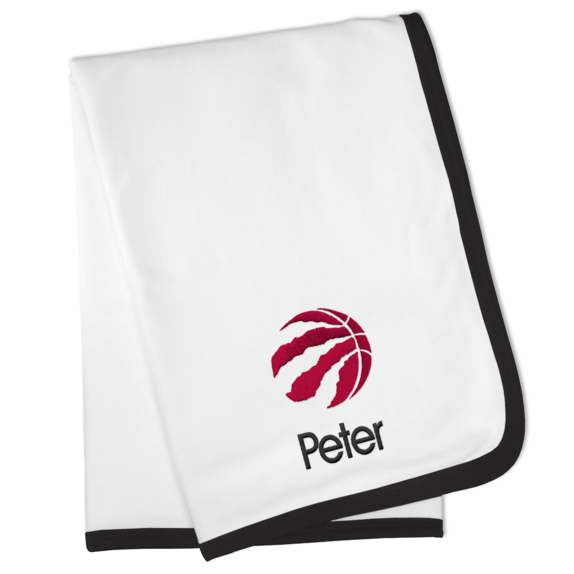 White Toronto Raptors Personalized Baby Blanket