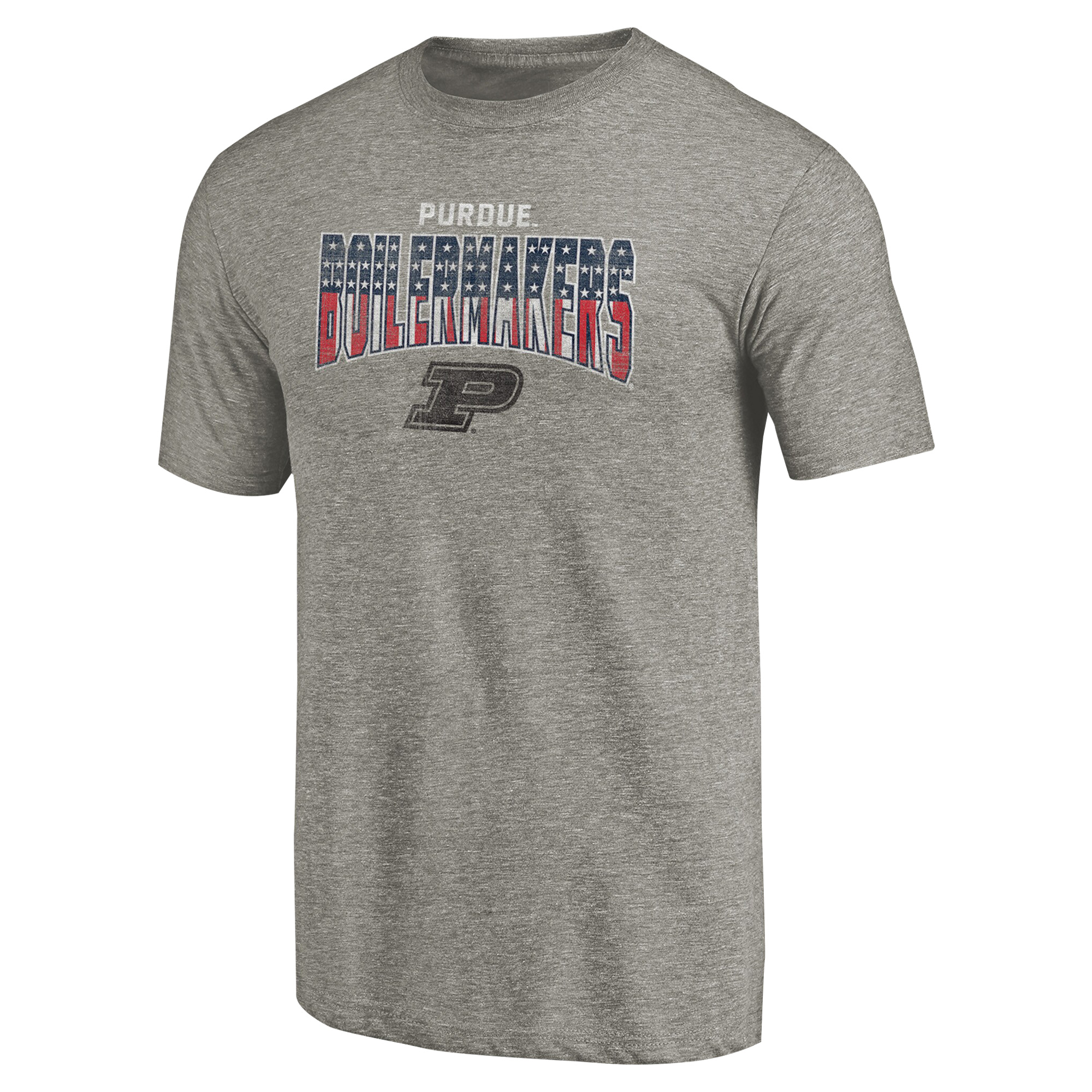Men's Heathered Gray Purdue Boilermakers Freedom Tri-Blend T-Shirt - Image 6