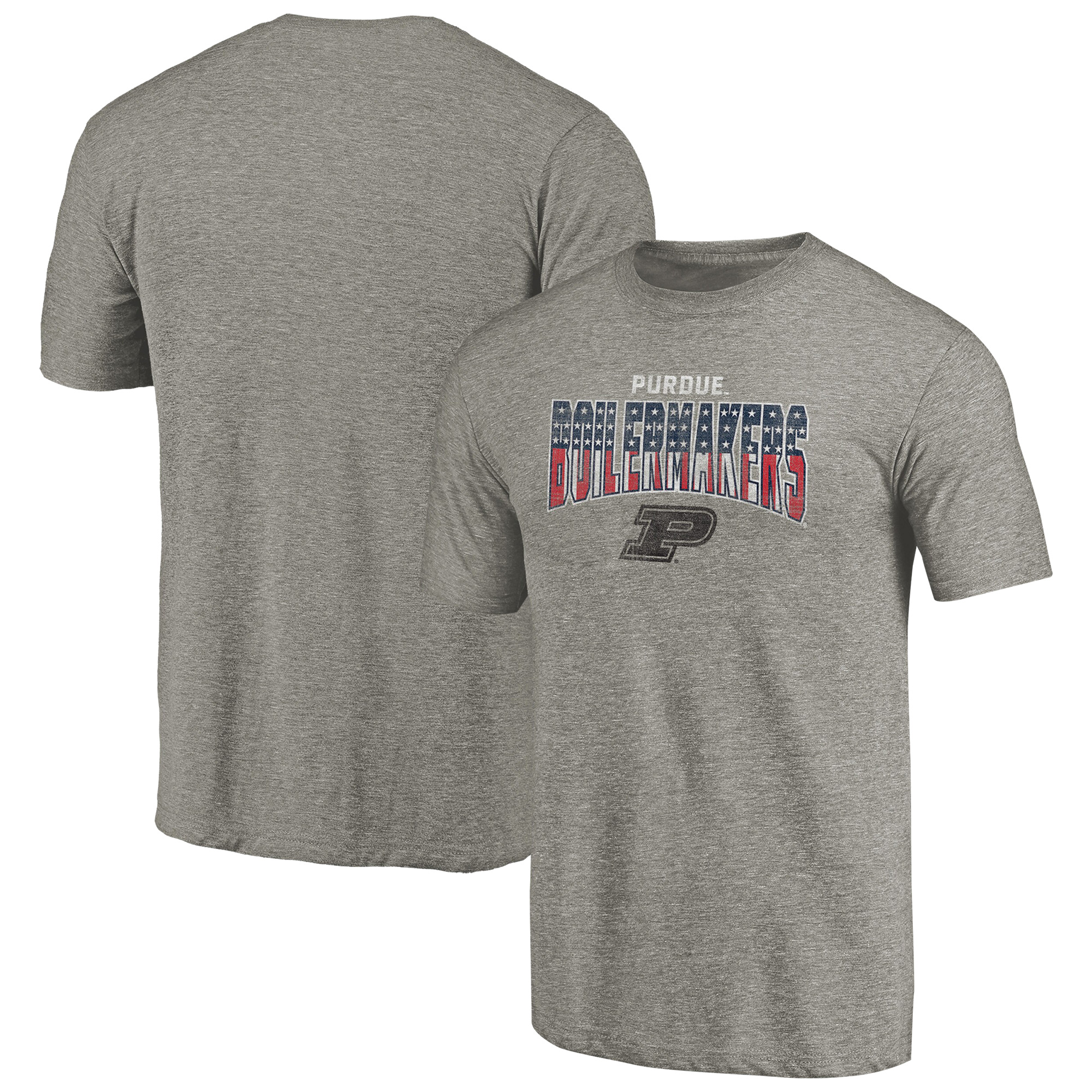 Men's Heathered Gray Purdue Boilermakers Freedom Tri-Blend T-Shirt