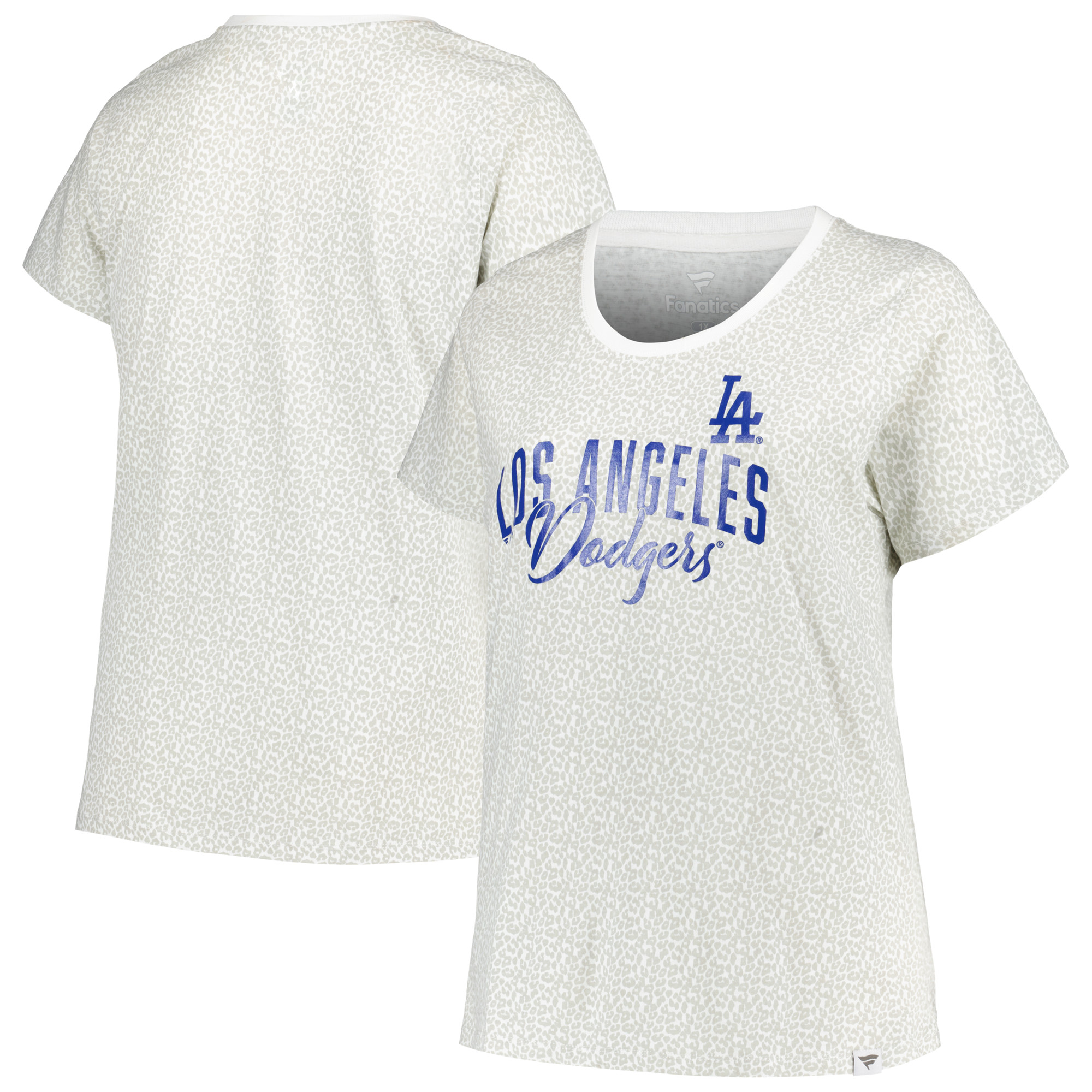 Women's Profile White Los Angeles Dodgers Plus Size Leopard T-Shirt - Image 5