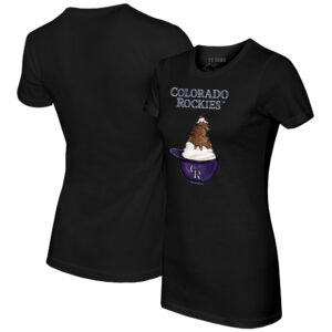 Women's Tiny Turnip Black Colorado Rockies Sundae Helmet T-Shirt