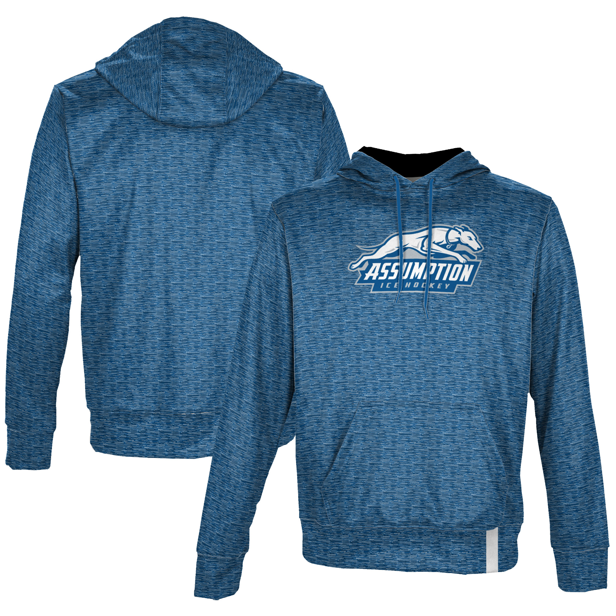 Youth ProSphere Blue Assumption Greyhounds Ice Hockey Pullover Hoodie
