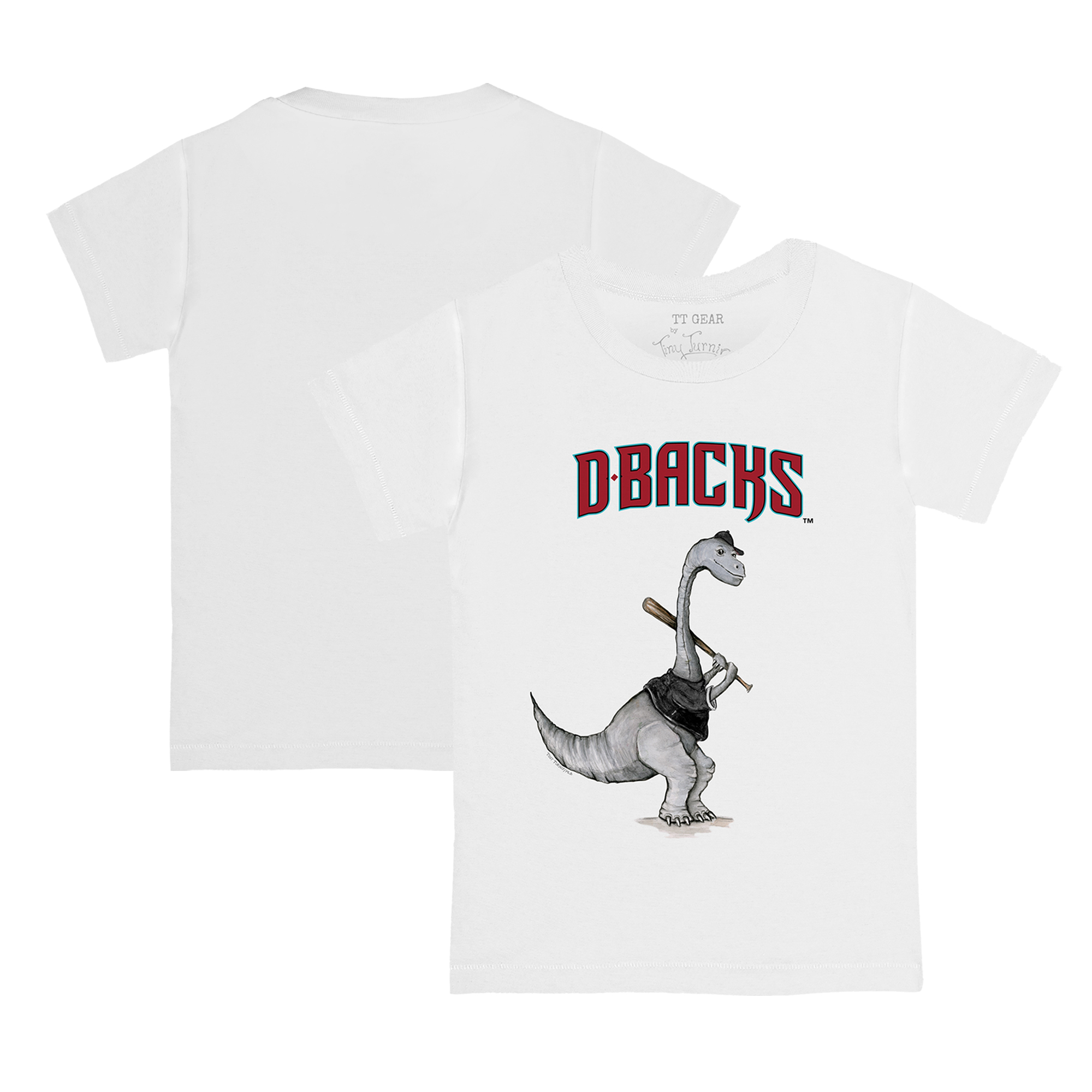 Youth Tiny Turnip White Arizona Diamondbacks Bronto Logo T-Shirt - Image 2