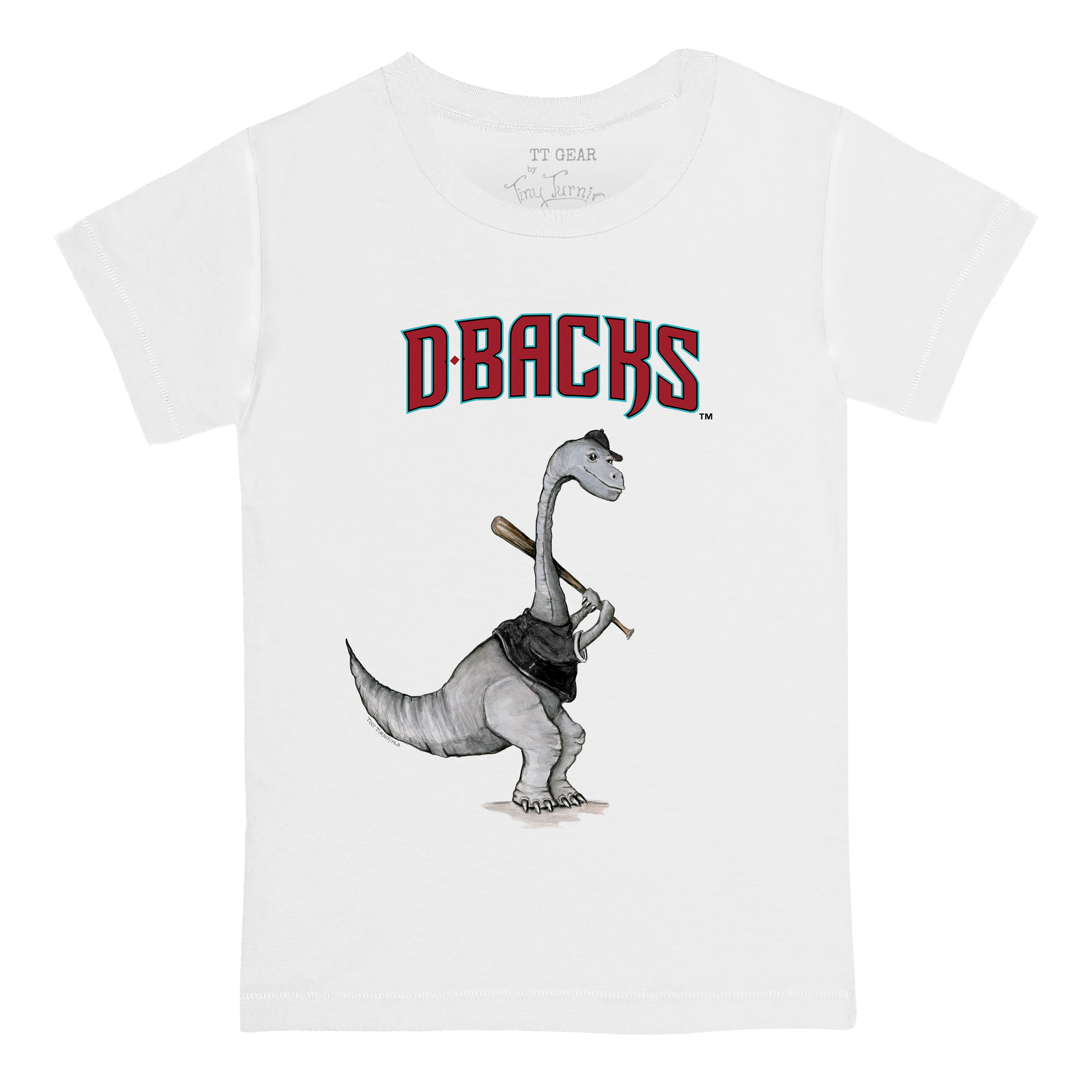 Youth Tiny Turnip White Arizona Diamondbacks Bronto Logo T-Shirt - Image 3
