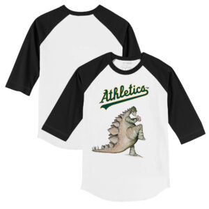 Youth Tiny Turnip White/Black Athletics Stega 3/4-Sleeve Raglan T-Shirt