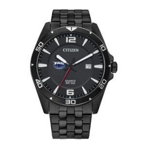 Men's Florida Atlantic Owls Citizen Quartz Black-Tone Stainless Steel Watch