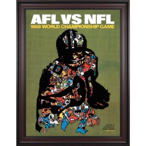 1968 Packers vs Raiders Framed 36" x 48" Canvas Super Bowl II Program
