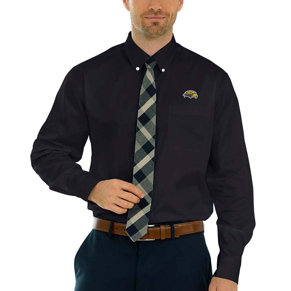 Men's Black Southern Miss Golden Eagles Wicked Woven Long Sleeve Button-Down Shirt