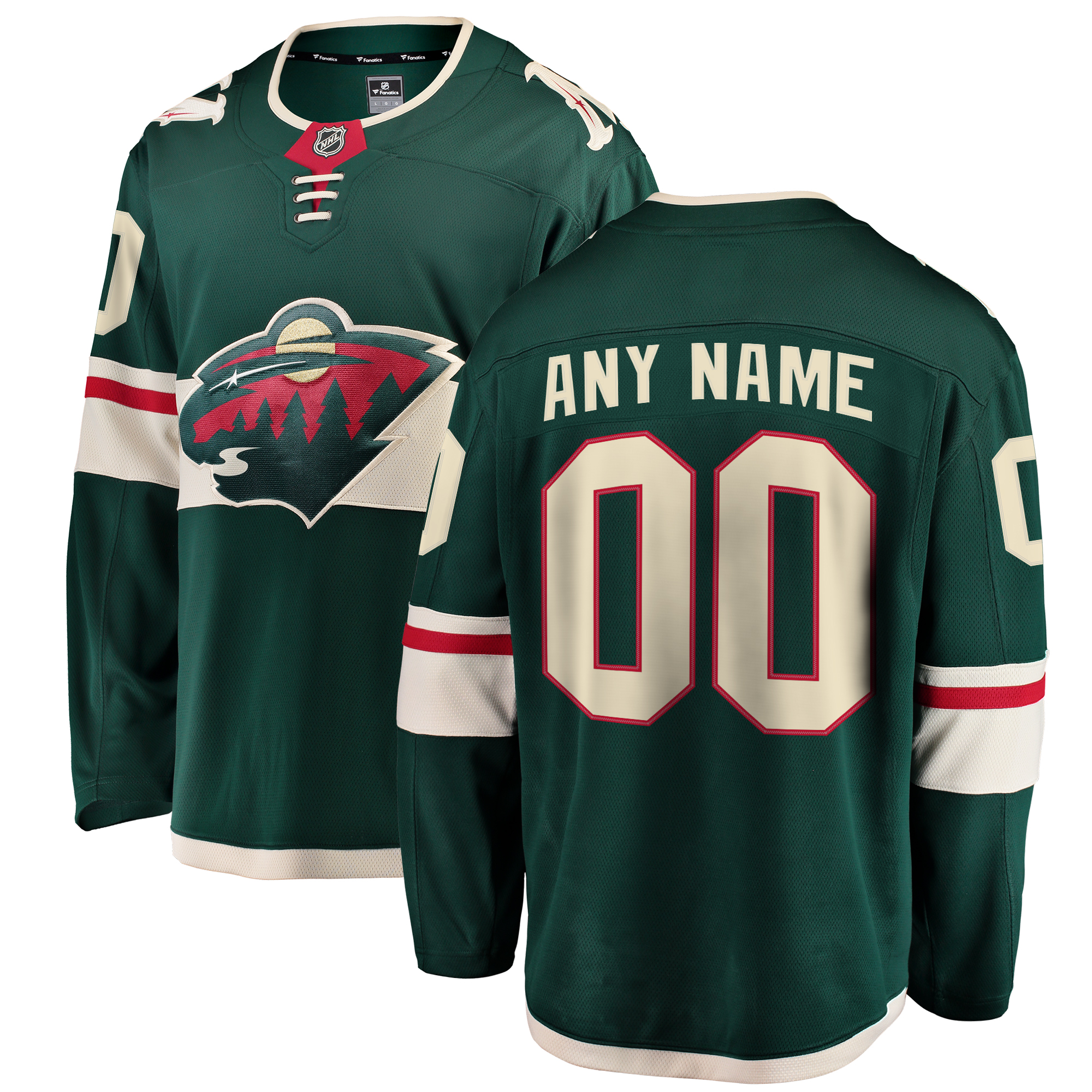 Men's Fanatics Green Minnesota Wild Home Breakaway Custom Jersey