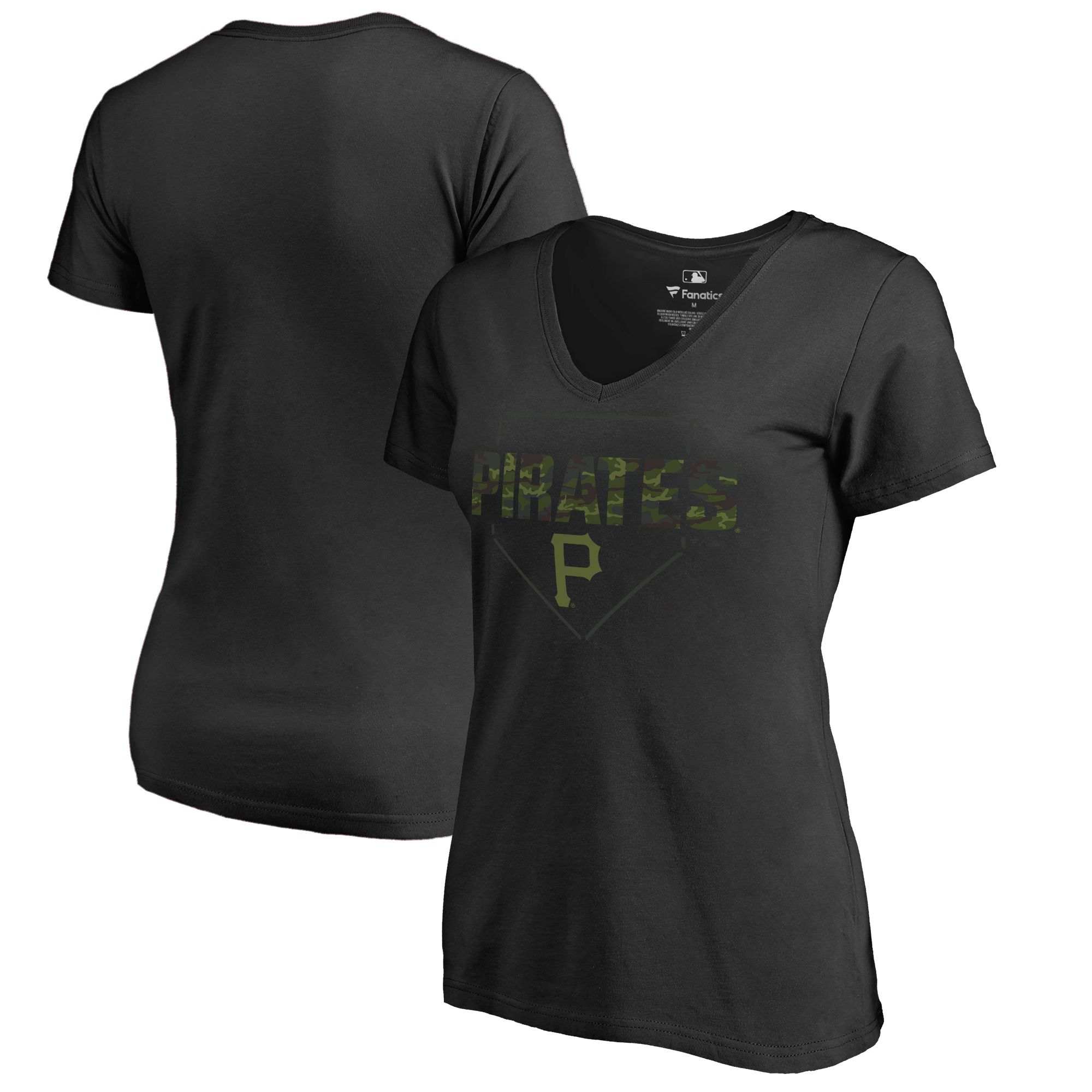 Pittsburgh Pirates Women's Camo T-Shirt - Black - Image 5