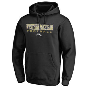 Men's Black Western Michigan Broncos True Sport Football Pullover Hoodie