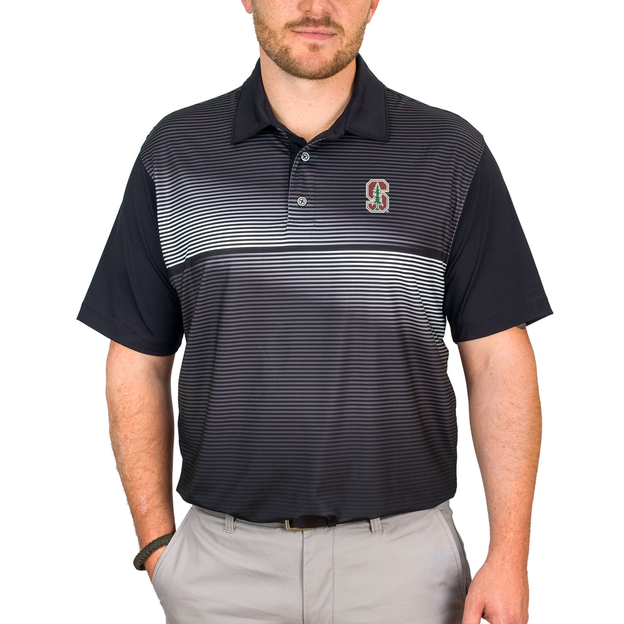 Men's Black Stanford Cardinal Pro Highline Polo