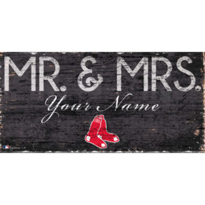 Boston Red Sox 12" x 6" Personalized Mr. & Mrs. Sign