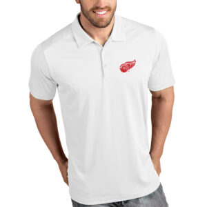 Men's Antigua White Detroit Red Wings Tribute Polo
