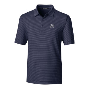 Men's Cutter & Buck Navy New York Yankees Big & Tall Forge Pencil Stripe Polo